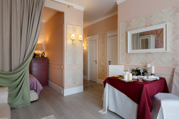 Niche pour un lit et un coin repas