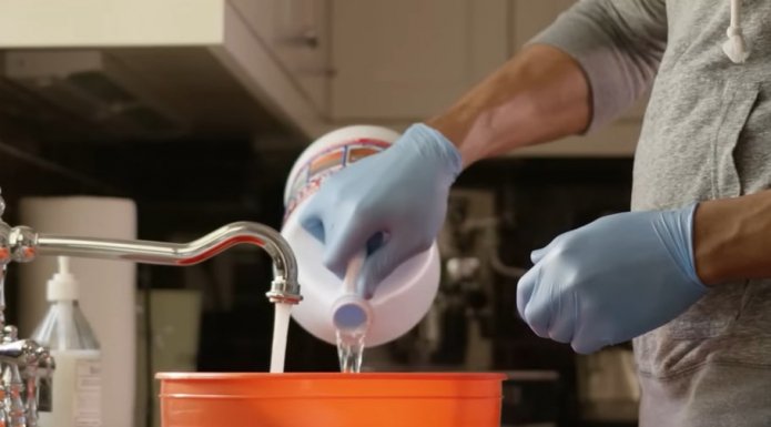 pour in bleach