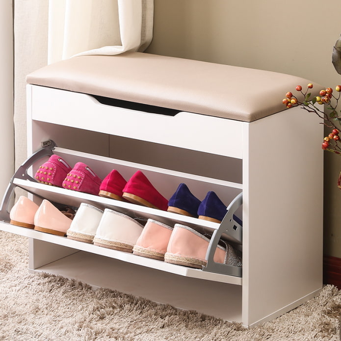 poufs de rangement à chaussures