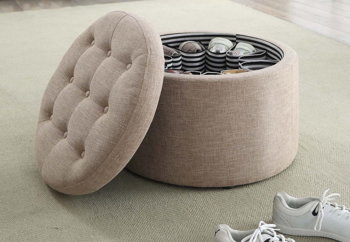 pouf de rangement à chaussures