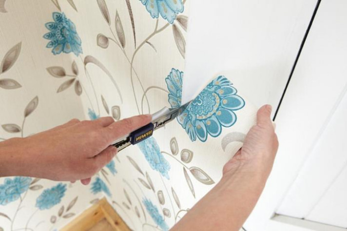 cutting wallpaper