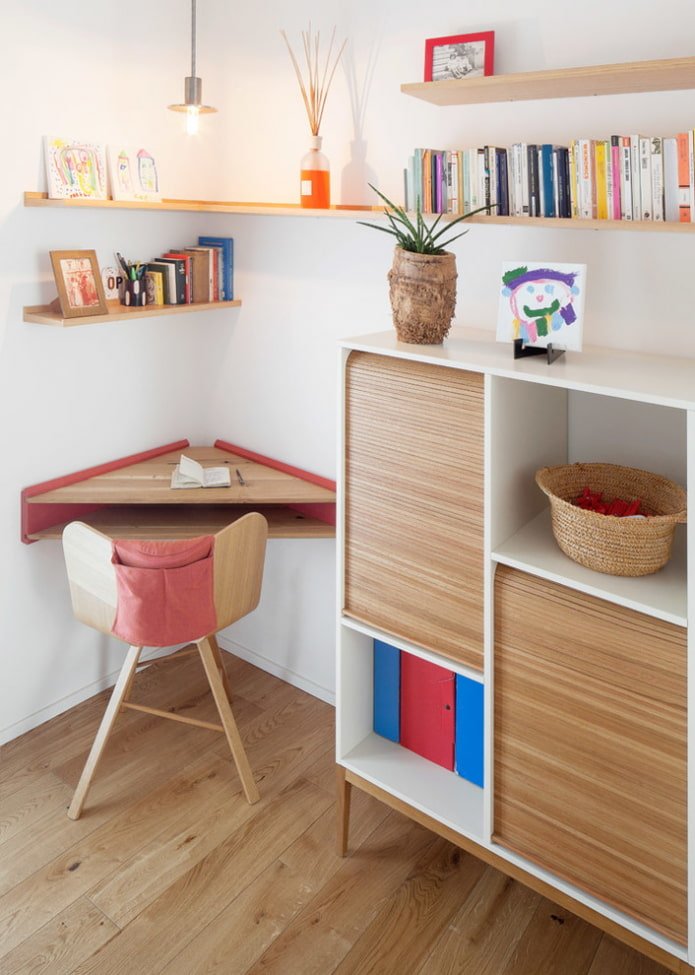 Espace de travail d'angle