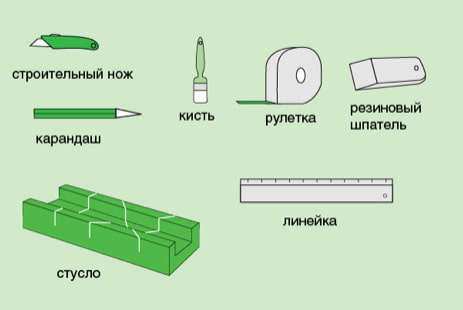 outils nécessaires à l'installation d'une plinthe pour un plafond tendu