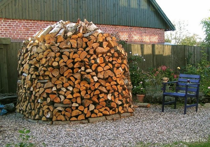 Une pile de bois de chauffage