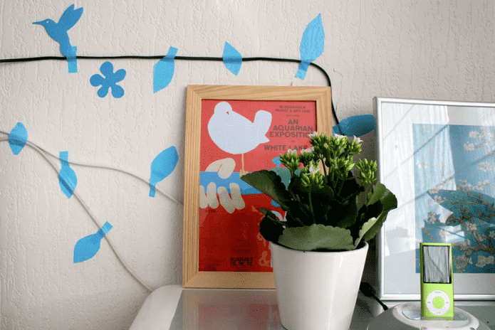décoration de fil avec autocollants