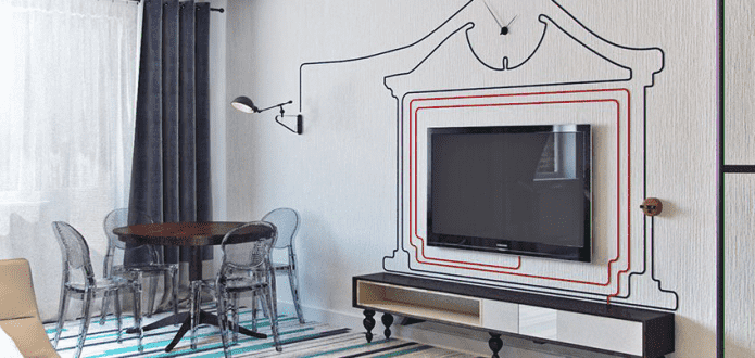 décoration des fils du téléviseur
