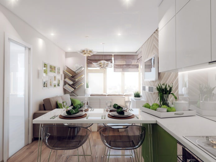 conception d'une cuisine-séjour de 18,62 m².