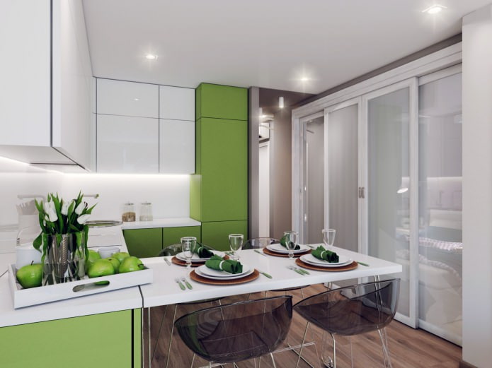 cuisine-salon verte