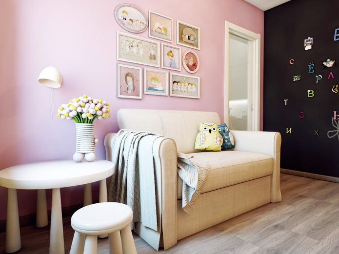 conception d'une chambre d'enfant pour un nouveau-né de 8,4 m².