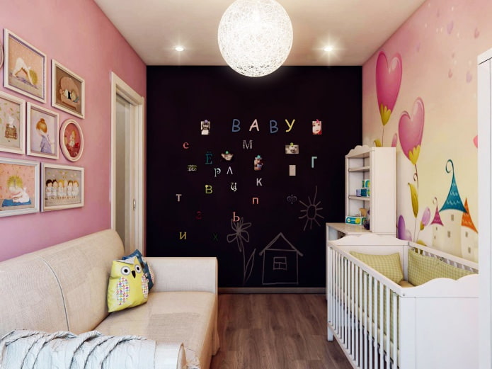 conception d'une chambre d'enfant pour un nouveau-né de 8,4 m².