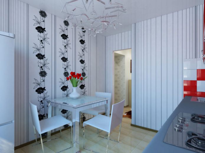 Motif de papier peint pour une petite cuisine