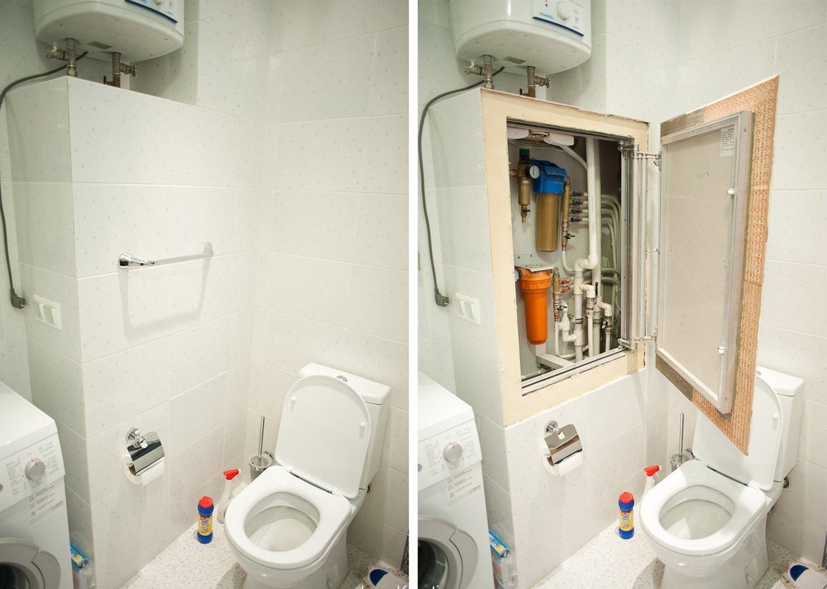 Comment cacher les tuyaux dans les toilettes : options et instructions avec photos et vidéos