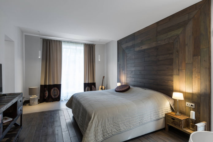 Chambre avec un mur d'accent