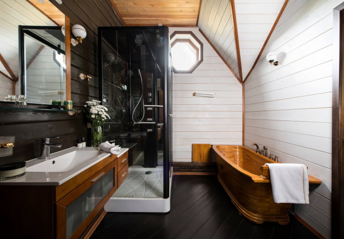 baignoire en bois