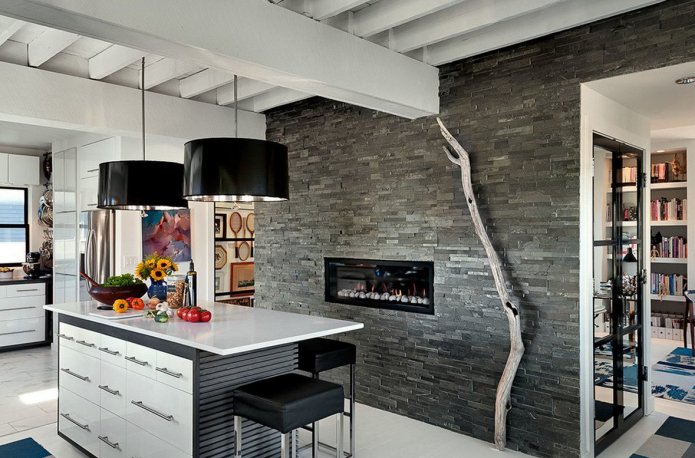 Finition décorative en pierre pour l'intérieur