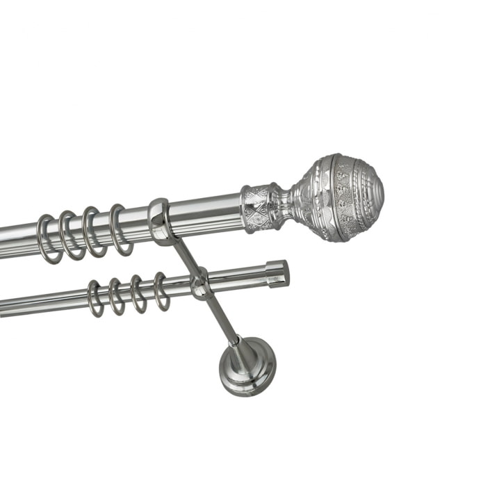 tringle à rideaux en acier à double rangée