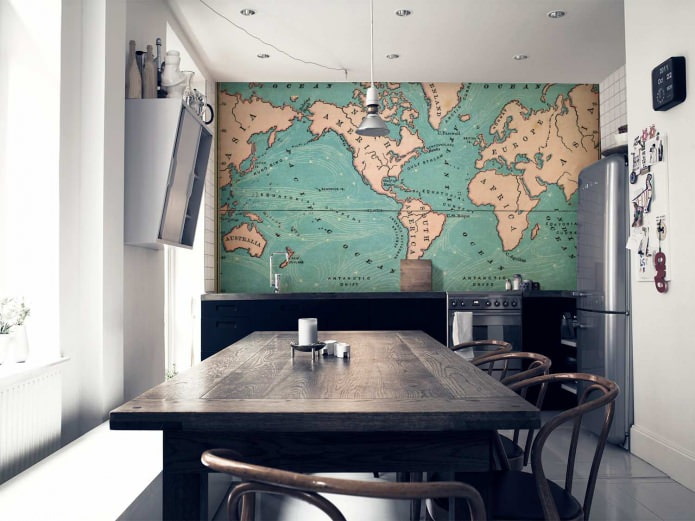 Tablier pour la zone de travail avec une image de carte