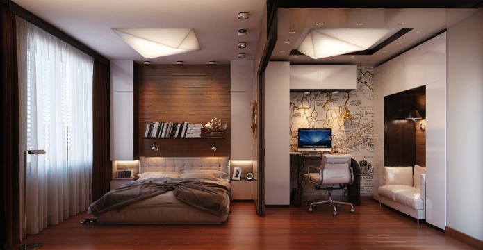 carte à l'intérieur de la chambre-bureau