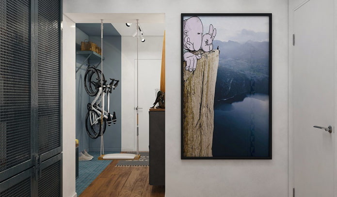 Peinture verticale à l'intérieur du couloir