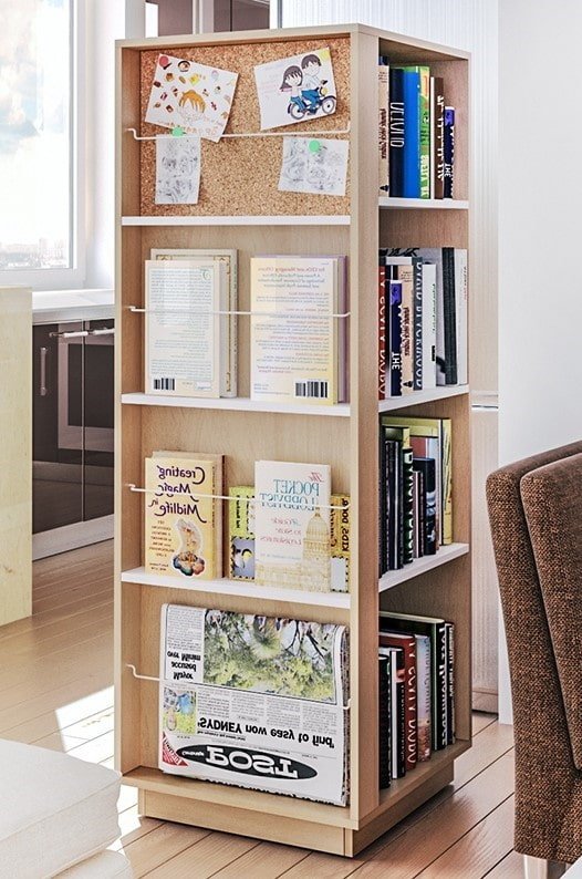 étagère-support à livres à l'intérieur