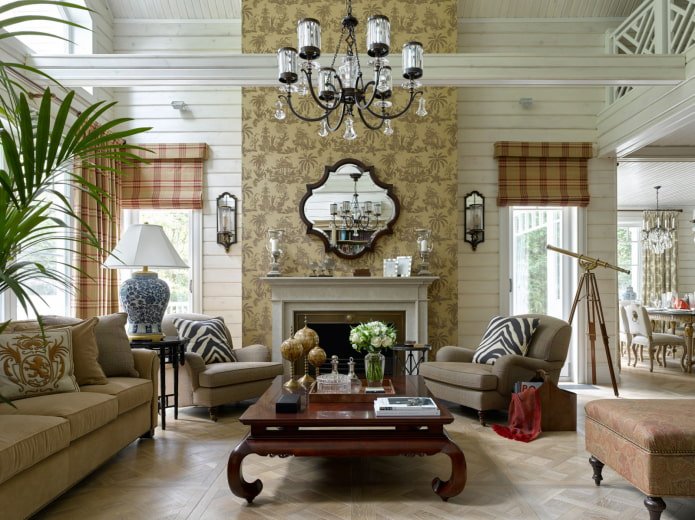 Salon avec cheminée