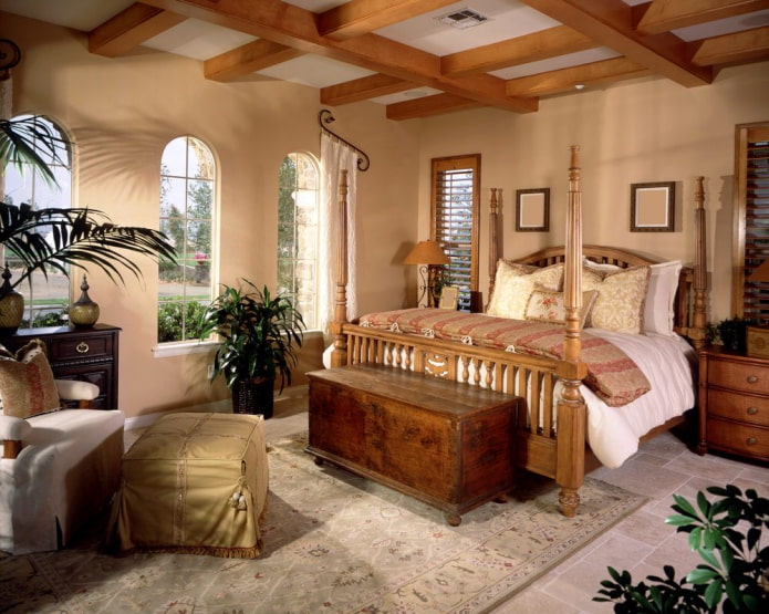 chambre de style colonial