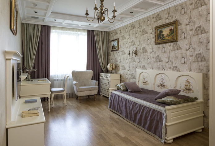 chambre d'adolescente de style classique