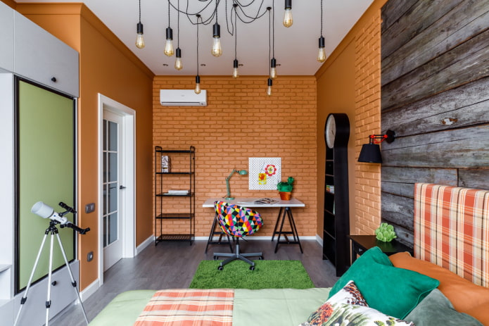 Meubles dans une chambre d'enfant de style industriel style