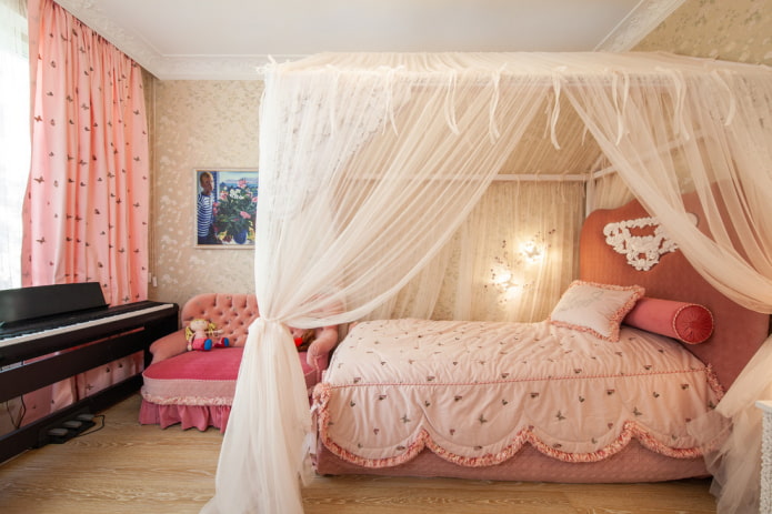 textiles dans l'intérieur d'une chambre d'adolescente