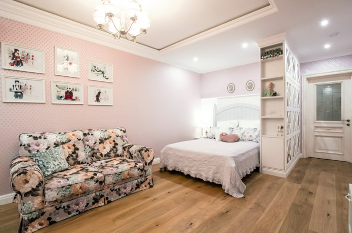 chambre à coucher pour une adolescente dans le style provençal