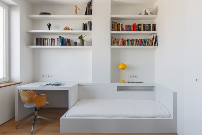 Chambre d'adolescente de style minimaliste