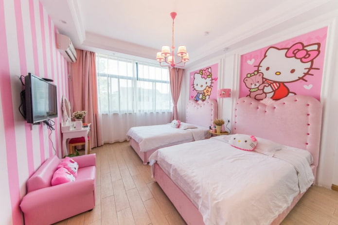 Aménagement de chambre pour deux filles d'âge préscolaire