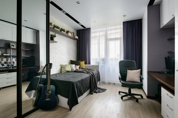 agencement des meubles dans la chambre d'un adolescent
