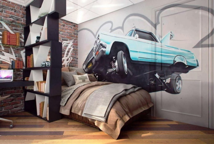 Chambre d'adolescent style loft
