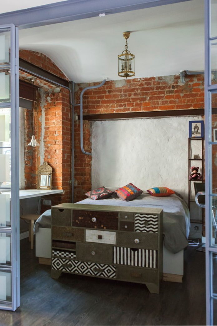 commode lumineuse de style loft