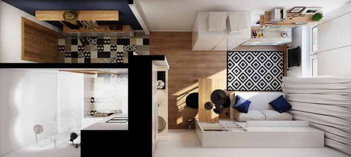 Aménagement studio 18 m².