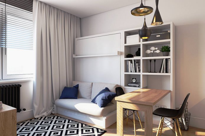 Design moderne d'un petit appartement de 19 m².
