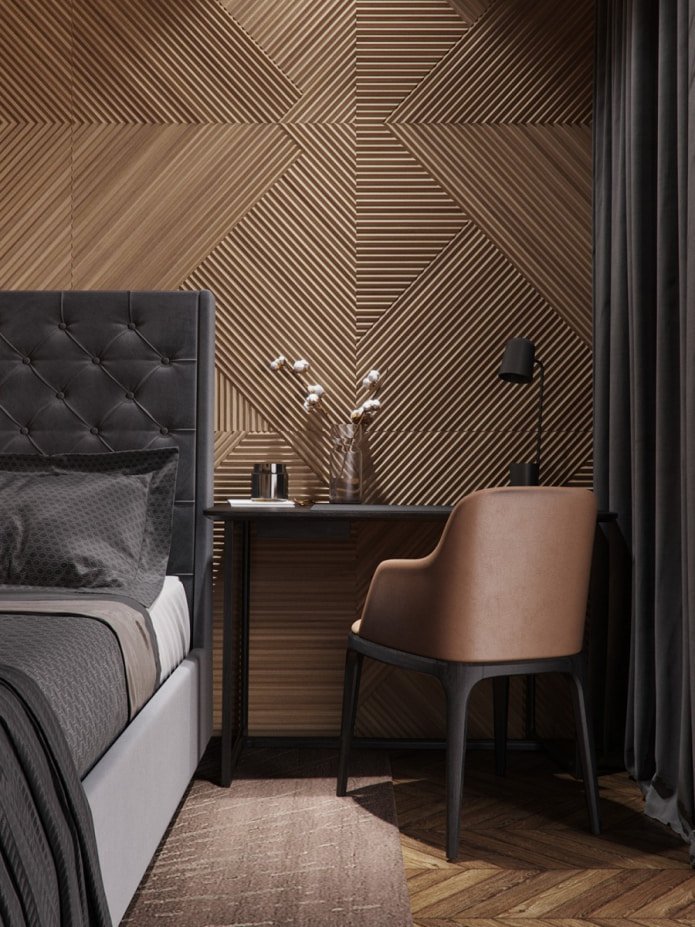 Murs marron dans la chambre