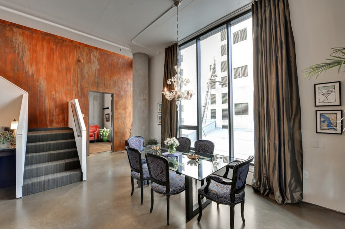 rideaux en satin marron