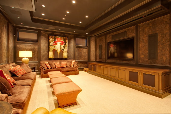 Structure de plafond à deux niveaux dans le salon