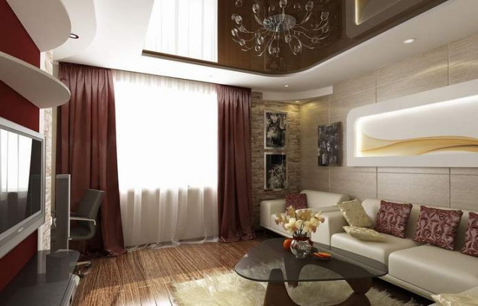 Structure de plafond blanche et marron dans la cuisine