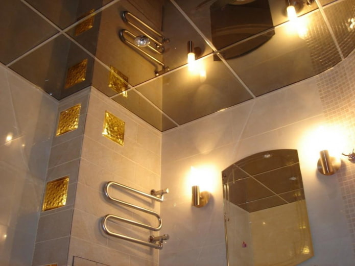 Structure de plafond miroir marron