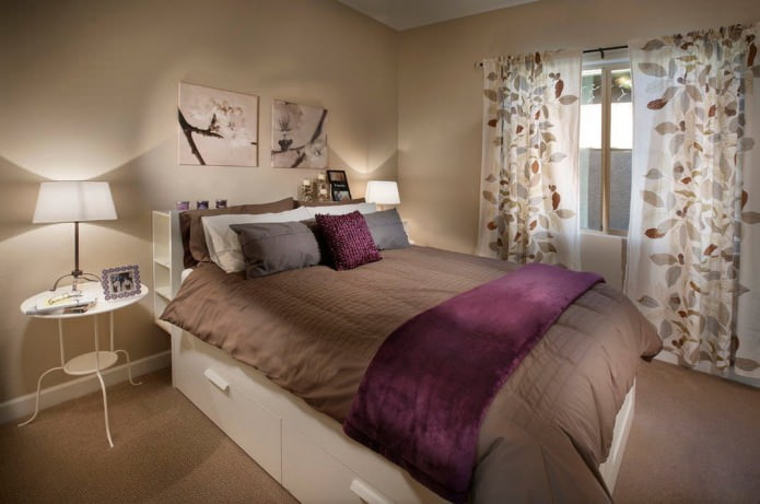 Intérieur de chambre en marron
