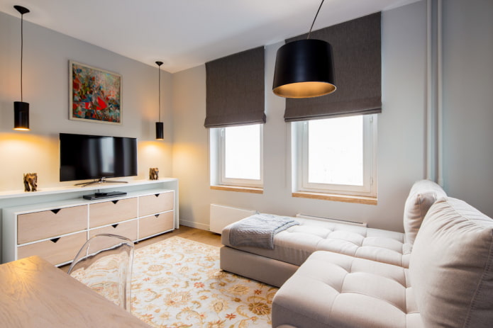 Stores romains courts de style moderne