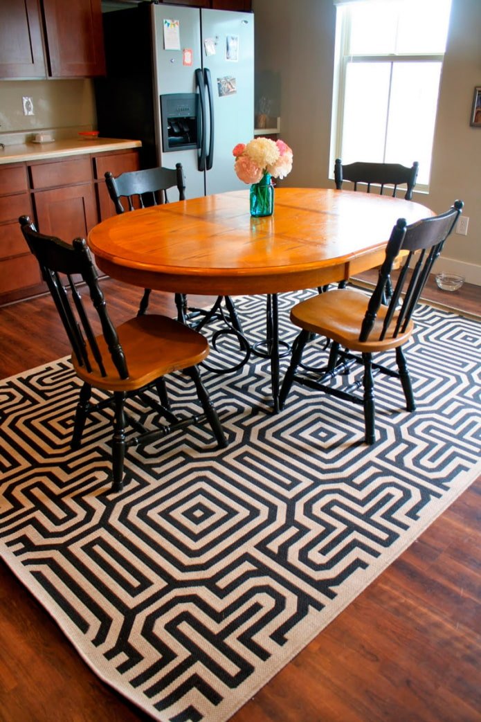 cuisine lumineuse avec tapis