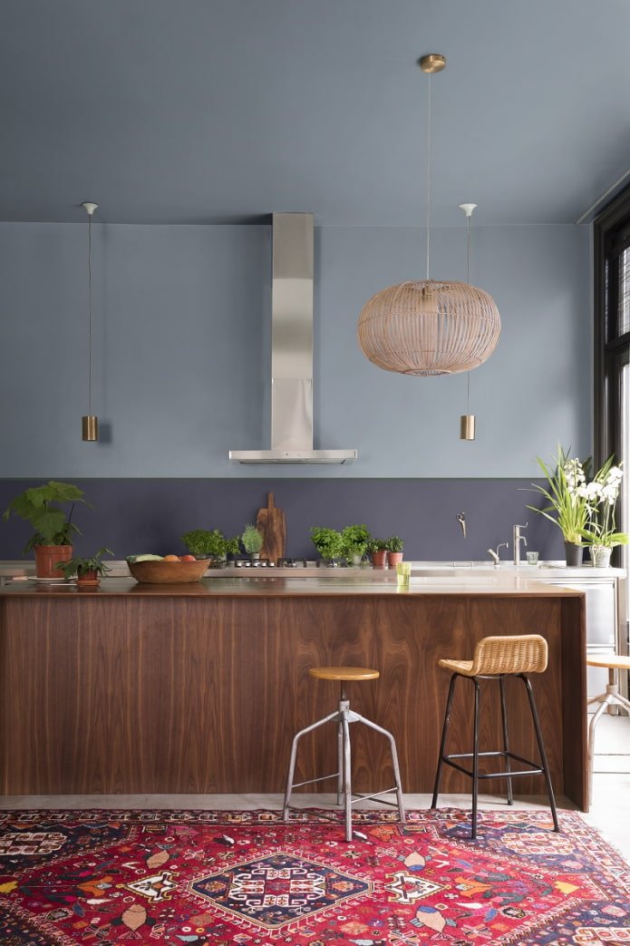 cuisine avec un tapis de style moderne