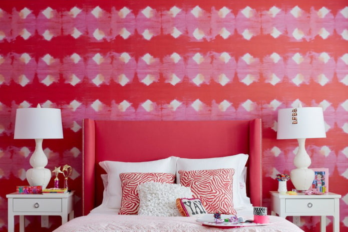 Papier peint rouge-rose