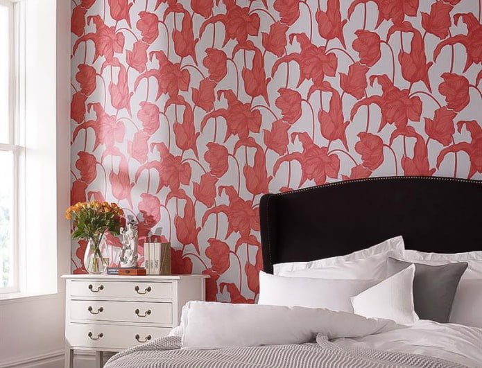 Papier peint rouge et gris