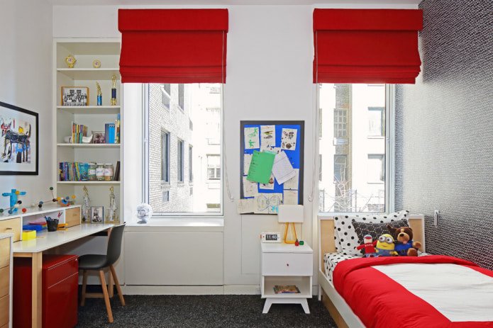 stores romains rouges monochromes