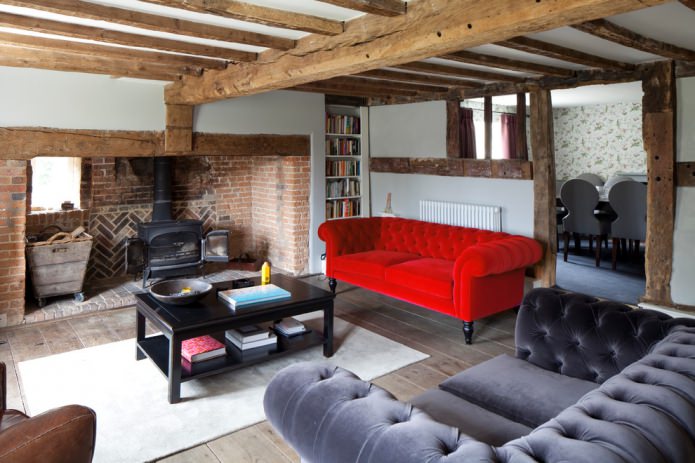 canapé en velours style chesterfield
